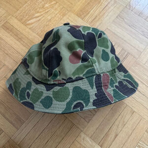 Vintage 1970s 80s L.L. Bean Duck Camo Bucket Hat Size Small